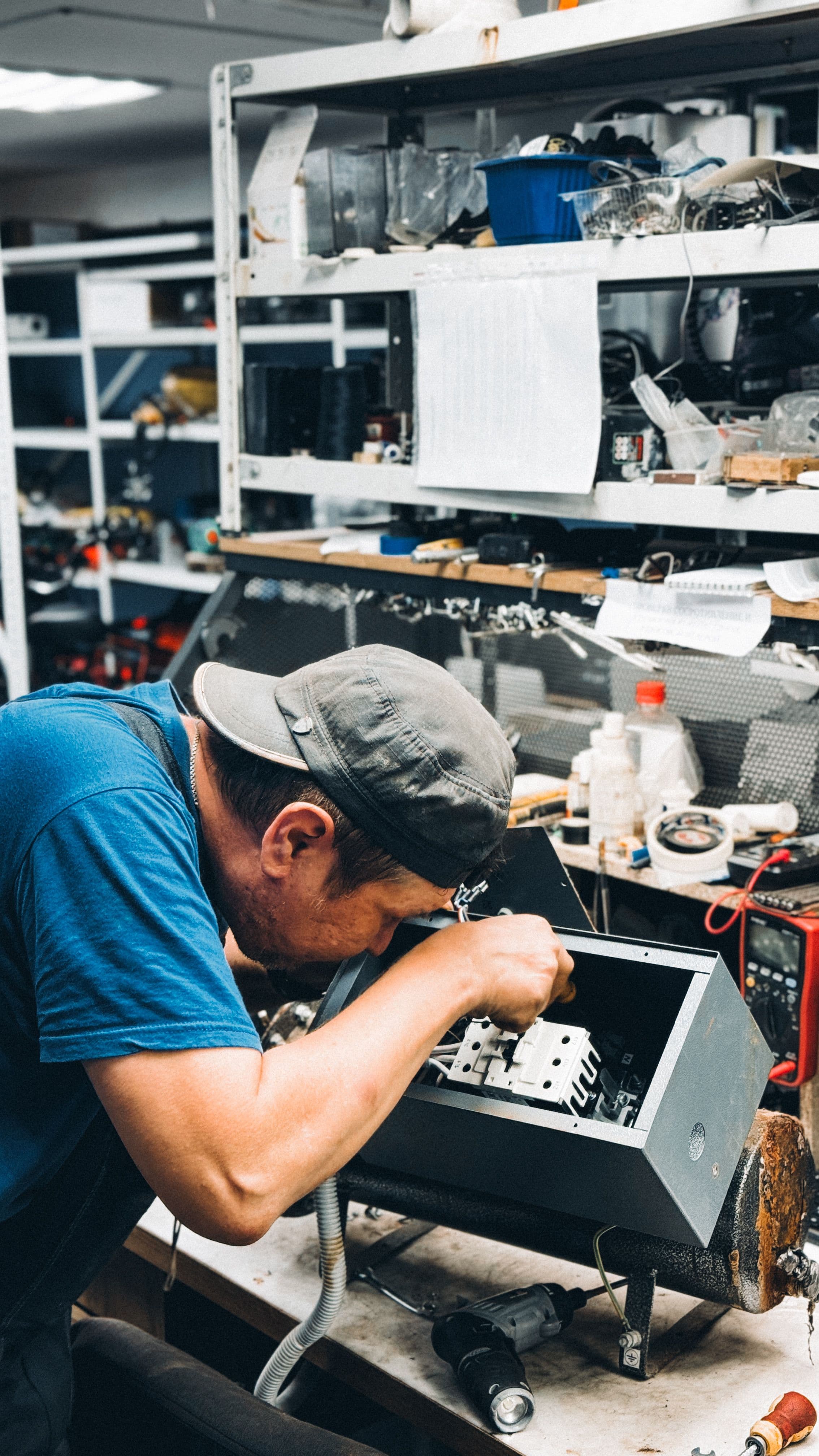 Technician working on a home appliance